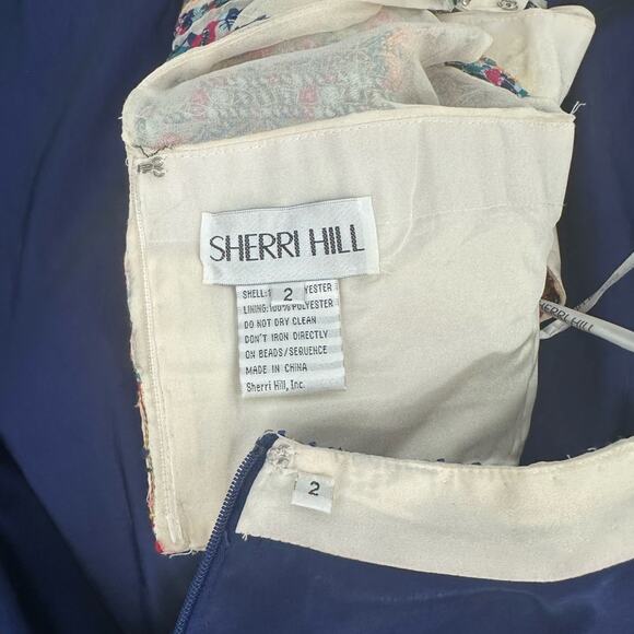 Sherri Hill 50080 2 Piece Prom Dress Size 2 Event Party Embroidered Navy Multi - Picture 13 of 16